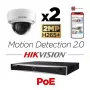 Kit vidéosurveillance PoE 2 caméras IP dôme full HD 2MP