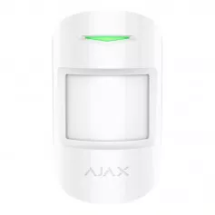 Détecteur de mouvement et bris de vitre sans fil hors animaux Ajax CombiProtect Jeweller blanc pour alarme Ajax