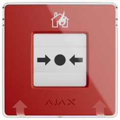 Bouton poussoir mural sans fil Ajax ManualCallPoint (Red) pour déclenchement alarme incendie