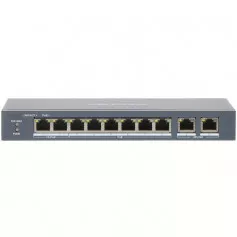 Switch PoE Gigabit 10 ports dont 8 ports PoE longue distance 300 mètres Hikvision DS-3E1310HP-EI 110 W