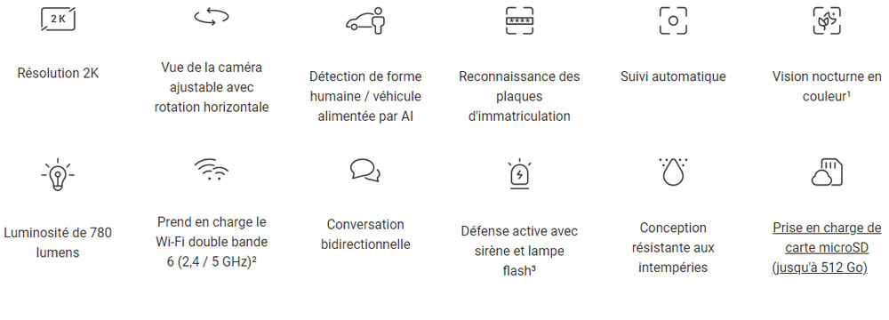 Fonctions EZVIZ EL3